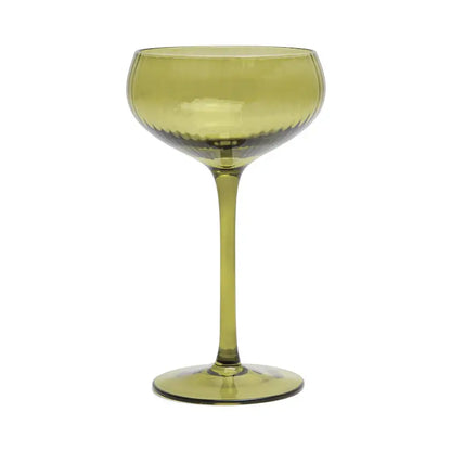 The Lou Coupe Glasses- Set of 2 Olive