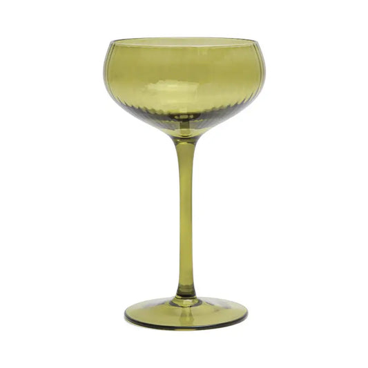 The Lou Coupe Glasses- Set of 2 Olive