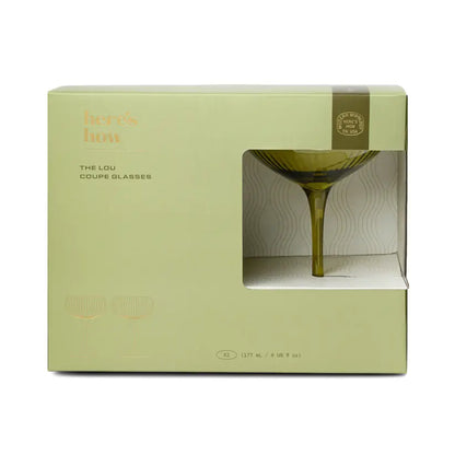 The Lou Coupe Glasses- Set of 2 Olive