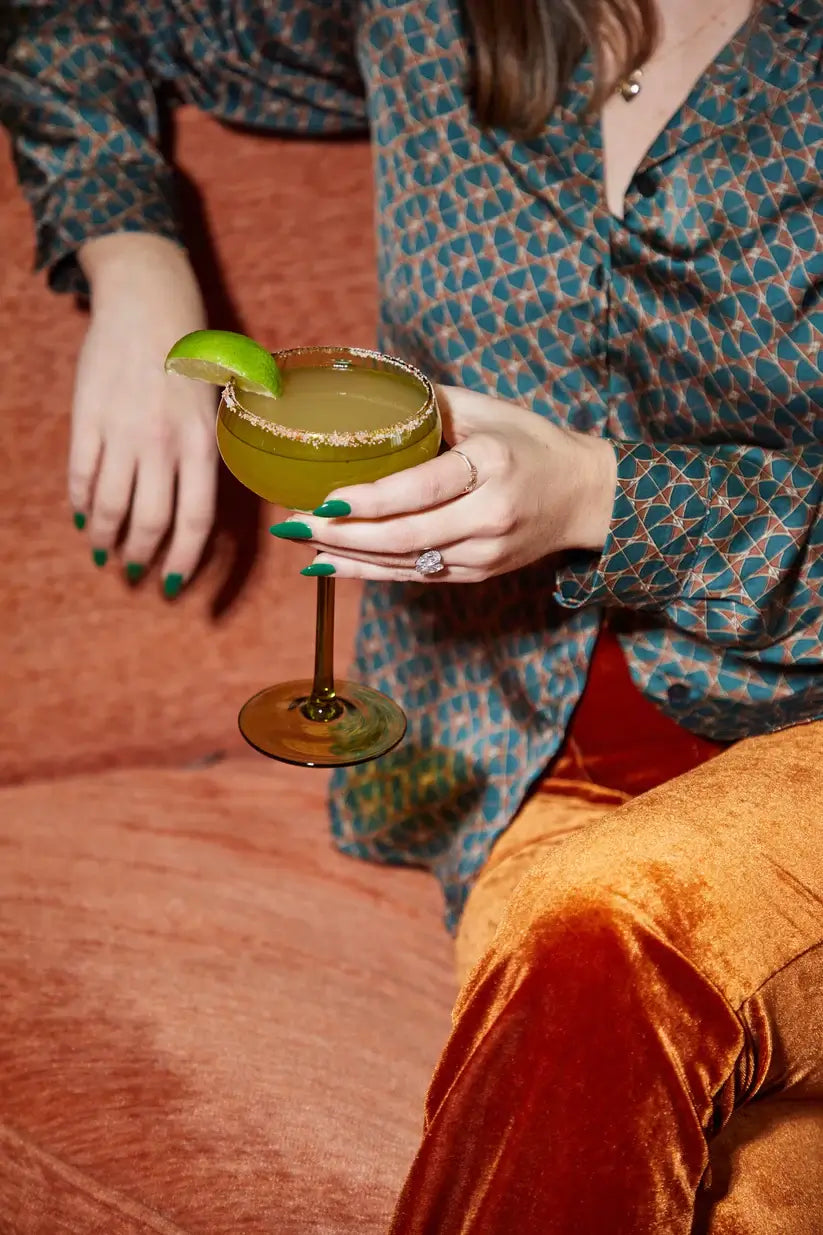 The Lou Coupe Glasses- Set of 2 Olive