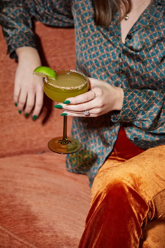 The Lou Coupe Glasses- Set of 2 Olive