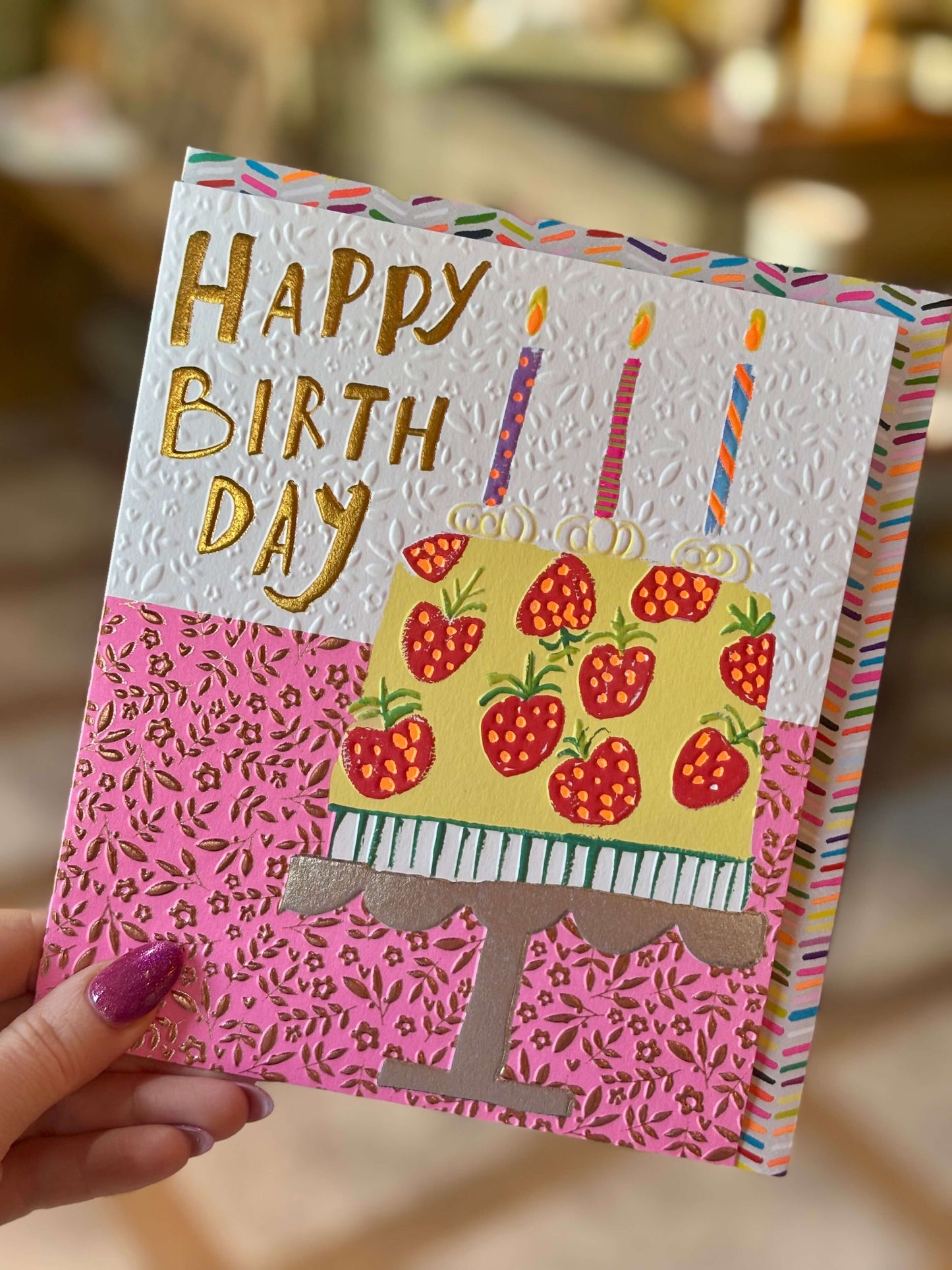 Happy Birthday Strawberry Cake
