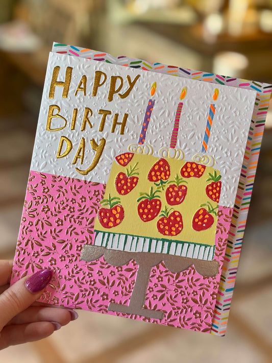 Happy Birthday Strawberry Cake