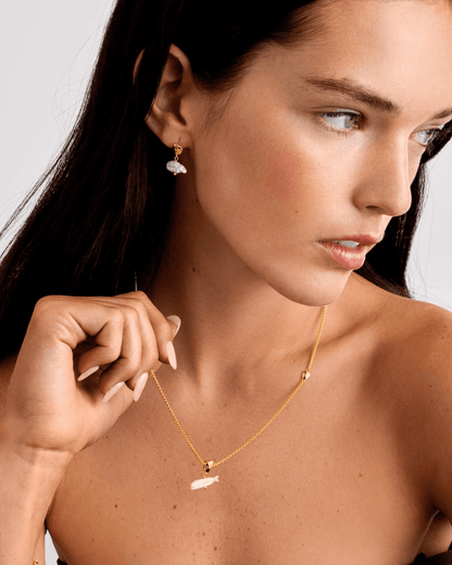 Solo Pearl Bar Gold Waterproof Necklace