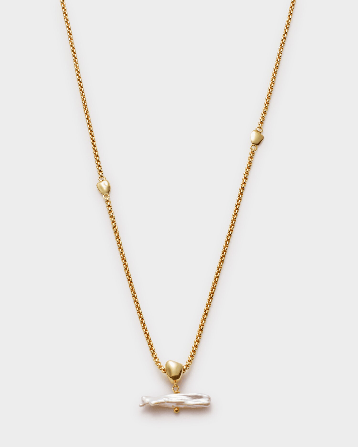 Solo Pearl Bar Gold Waterproof Necklace