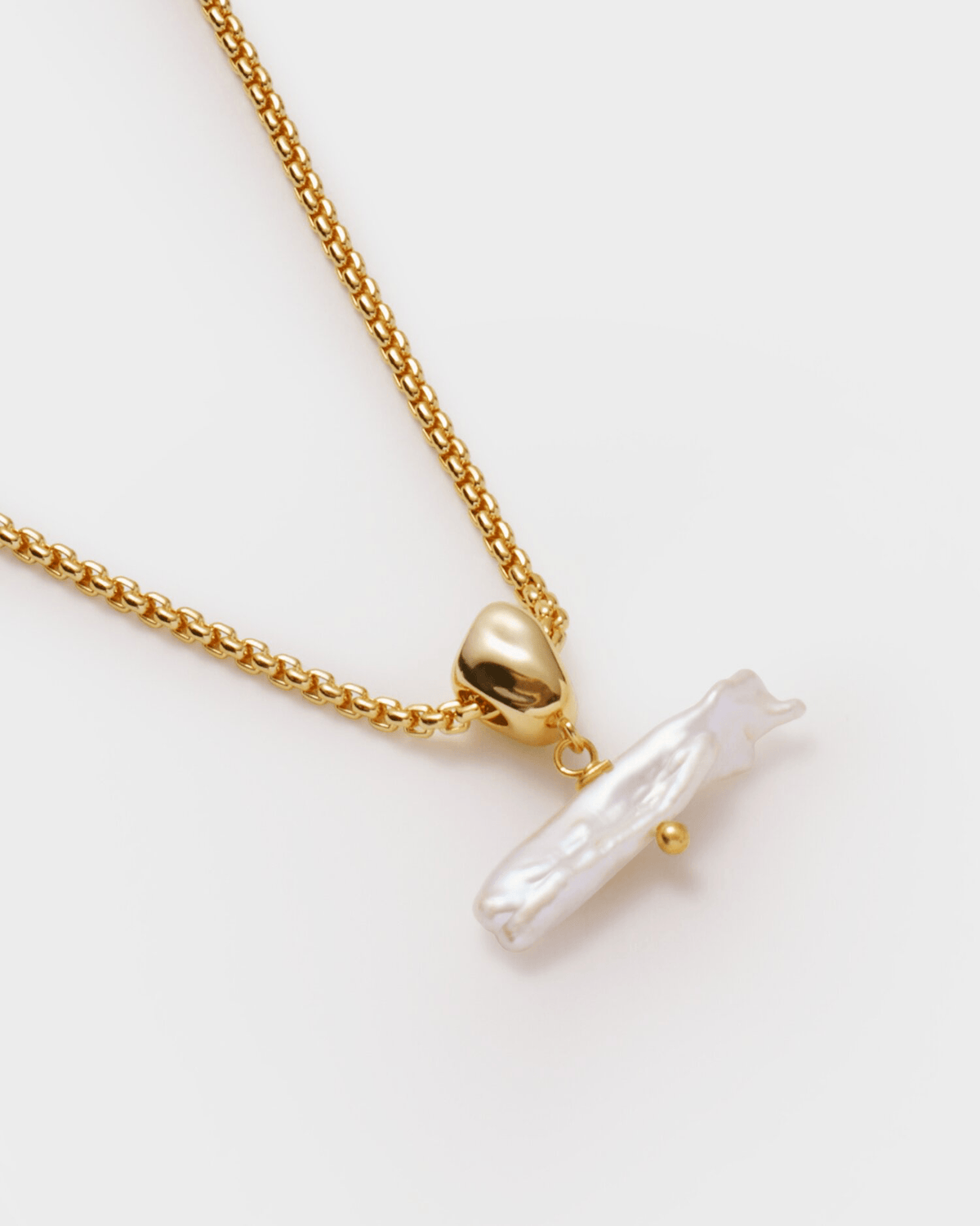 Solo Pearl Bar Gold Waterproof Necklace