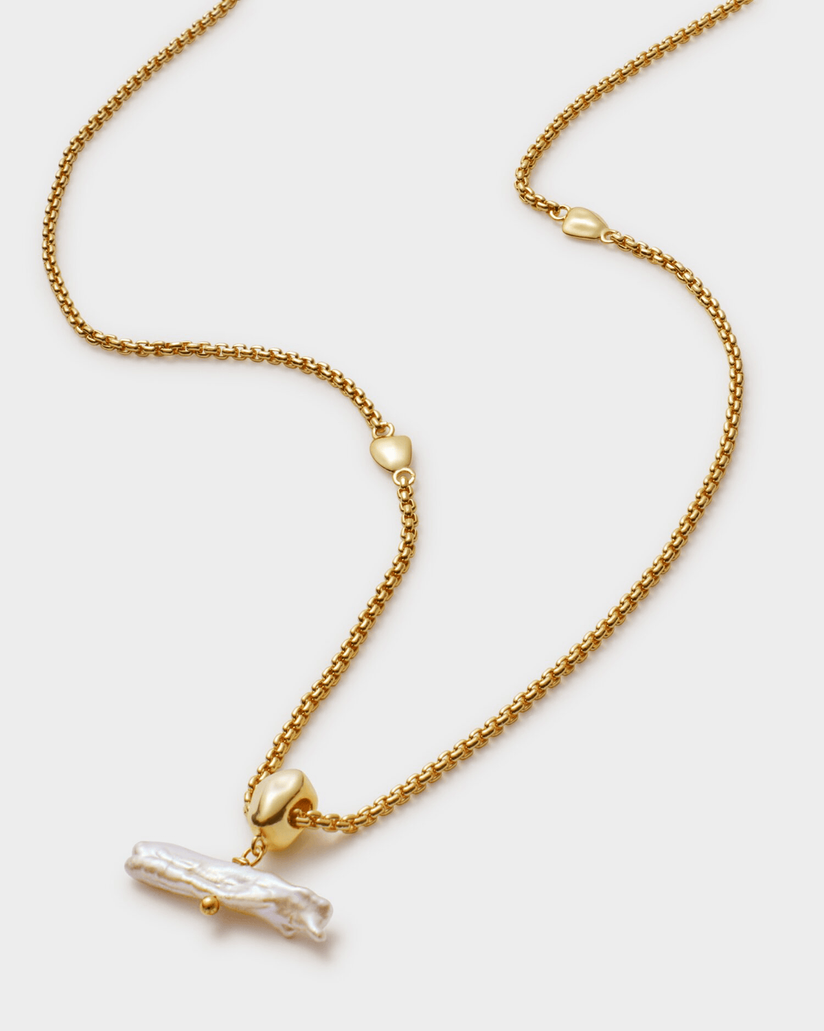 Solo Pearl Bar Gold Waterproof Necklace