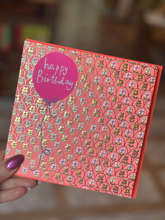 Happy Birthday Pink Balloon With Foil