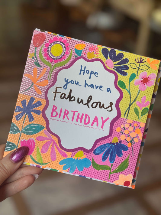 Have A Fabulous Birthday Floral Cameo