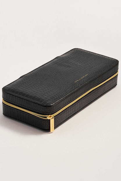 Estella Bartlett Black Snakeskin Long Jewellery Box