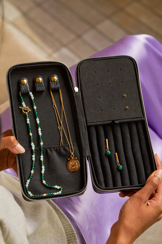 Estella Bartlett Black Snakeskin Long Jewellery Box