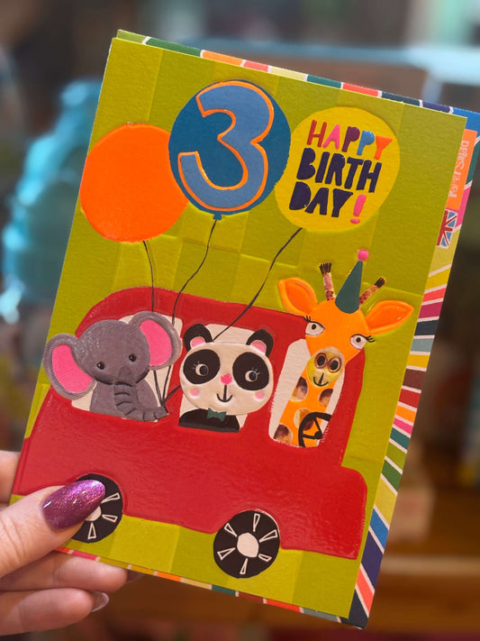 Age 3 Animal Party Bus
