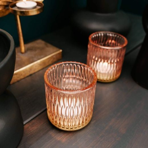 Pink And Gold Tea Light Holder