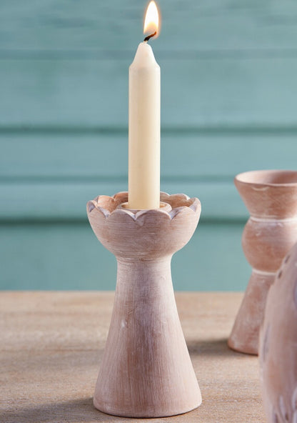 Terracotta Waterlily Candle Holder