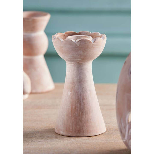 Terracotta Waterlily Candle Holder
