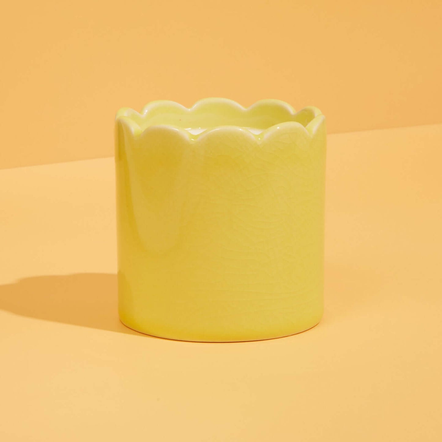 Kiln Scalloped Yellow Candle Lemon & Lavender