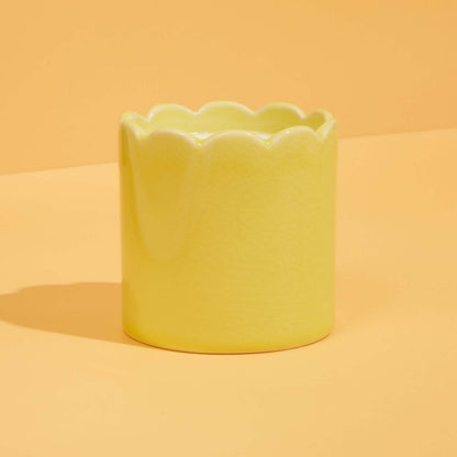 Kiln Scalloped Yellow Candle Lemon & Lavender