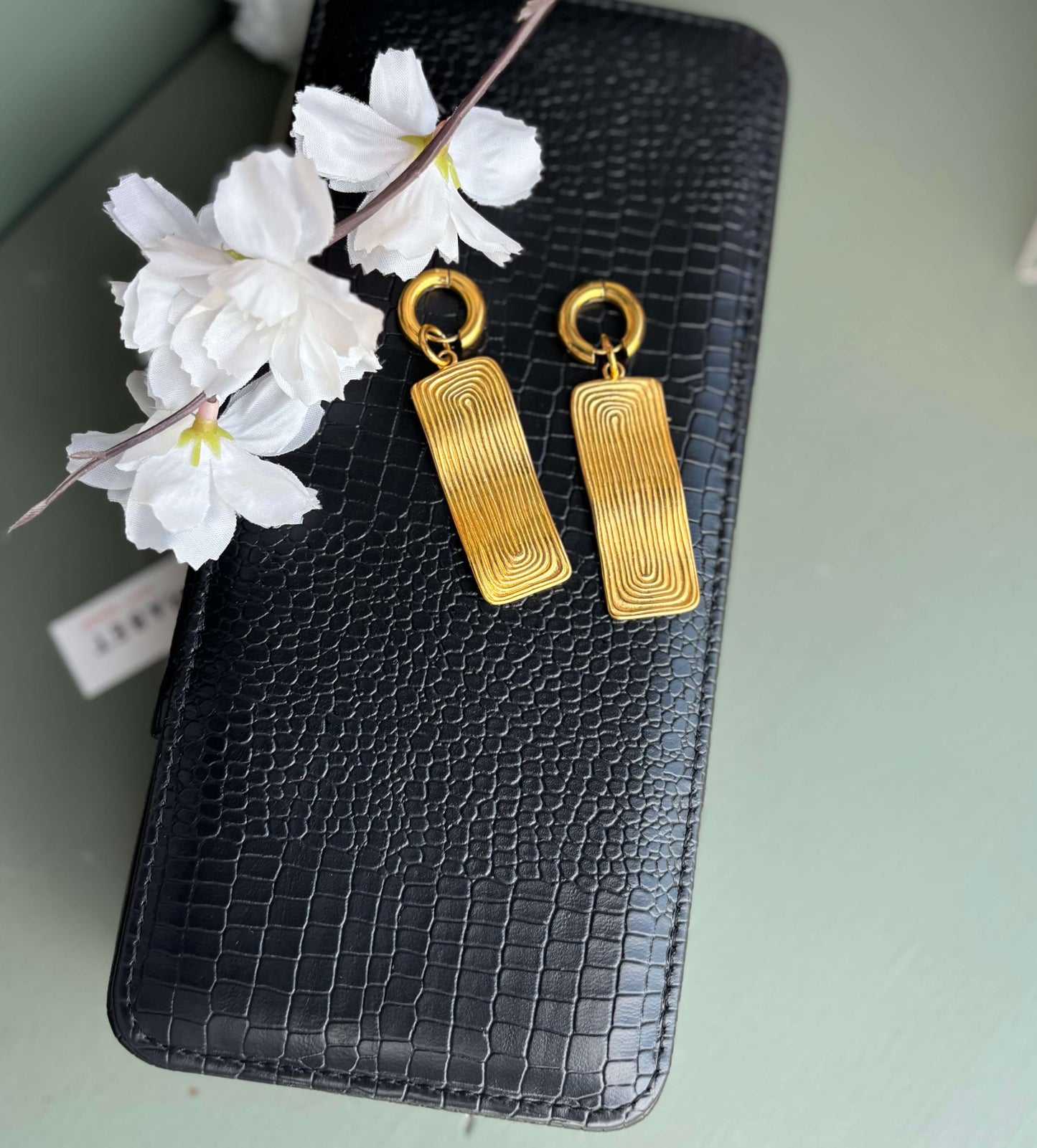Long Rectangle Hoop Earrings