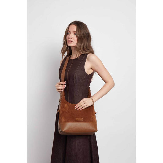 Fudge Suede Kensington Large Cross Body Bag