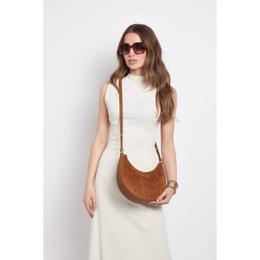 Fudge Suede Kensington Shoulder Bag