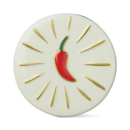 Charmed 8oz/226g Green Glass Candle With Chili Ceramic Lid Chilli Pepper And Mango