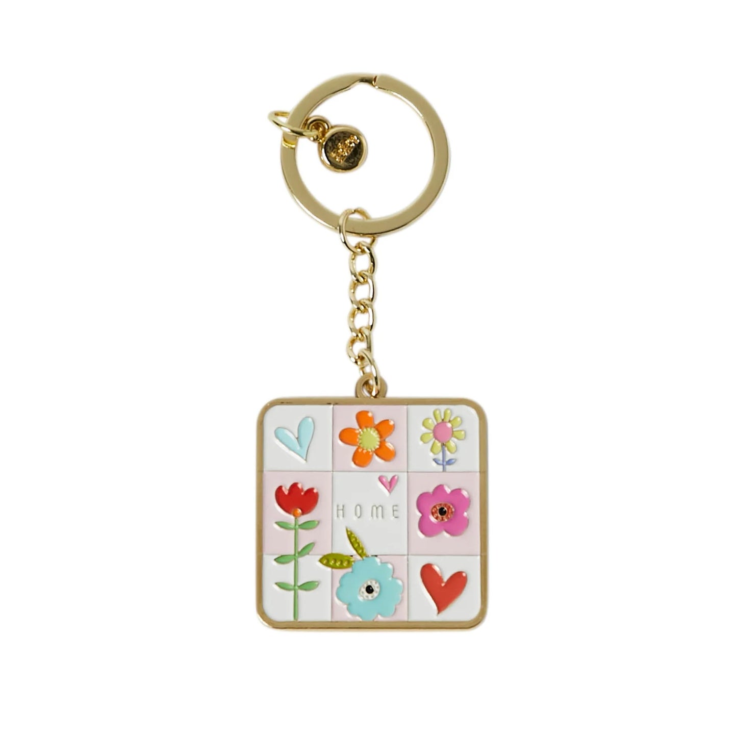 Home Hearts and Flowers Keyring