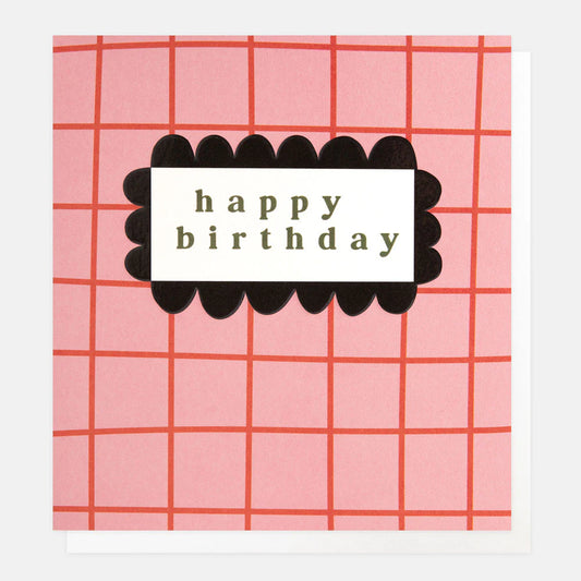 Happy Birthday Pink & Orange Grid