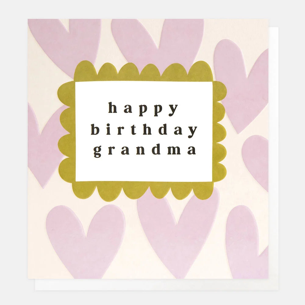 Happy Birthday Grandma Lilac Hearts