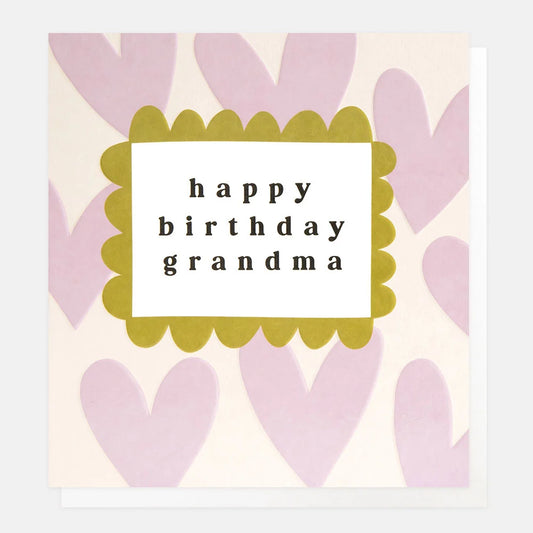 Happy Birthday Grandma Lilac Hearts