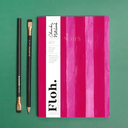 Raspberry & Cherry Striped A5 Chunky Notebook