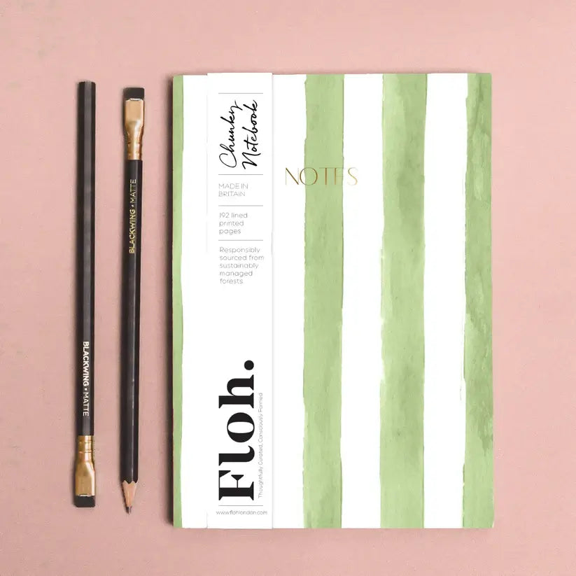 Olive Stripes A5 Chunky Notebook