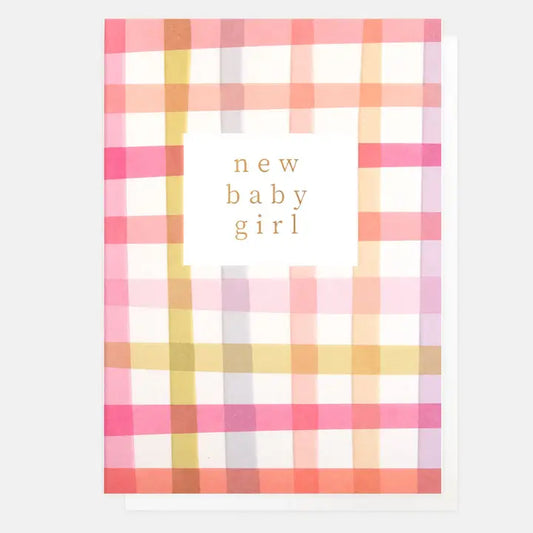 New Baby Girl Pink Multi Check Card