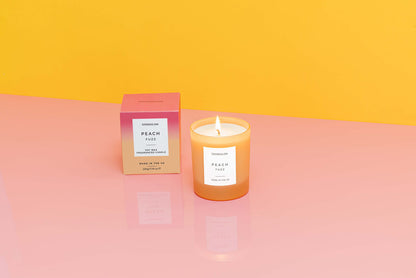 Peach Fuzz - Soy Wax Scented Candle Tumbler (90 x 80mm) - Orange Glass