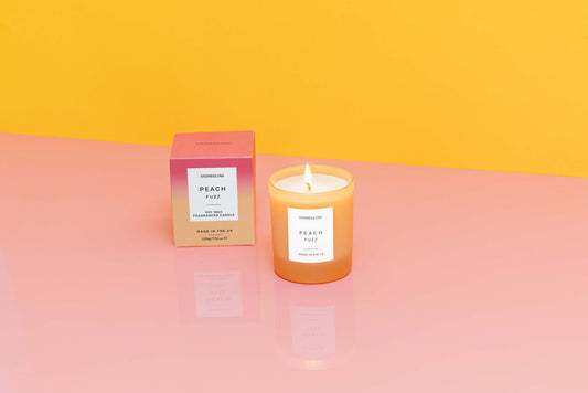 Peach Fuzz - Soy Wax Scented Candle Tumbler (90 x 80mm) - Orange Glass