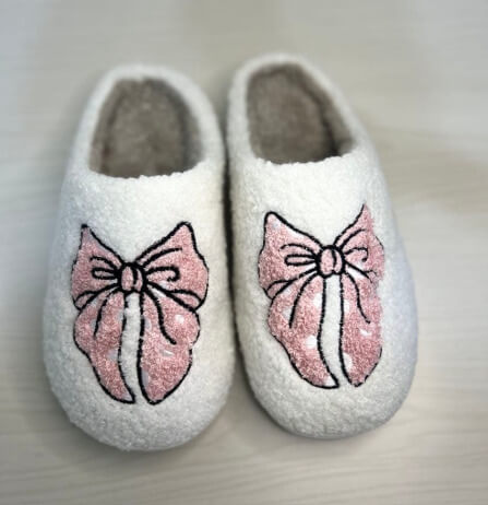 Pink Bow Slippers