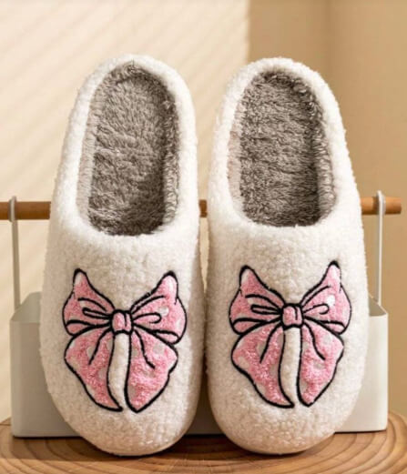 Pink Bow Slippers