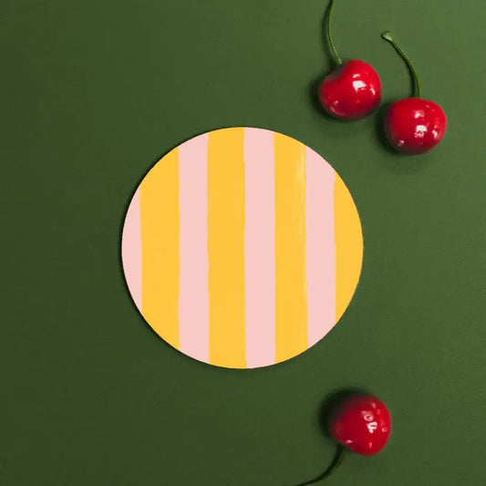 Peach & Mango Striped und Coaster