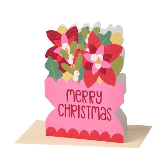 Merry Christmas Poinsettia Card