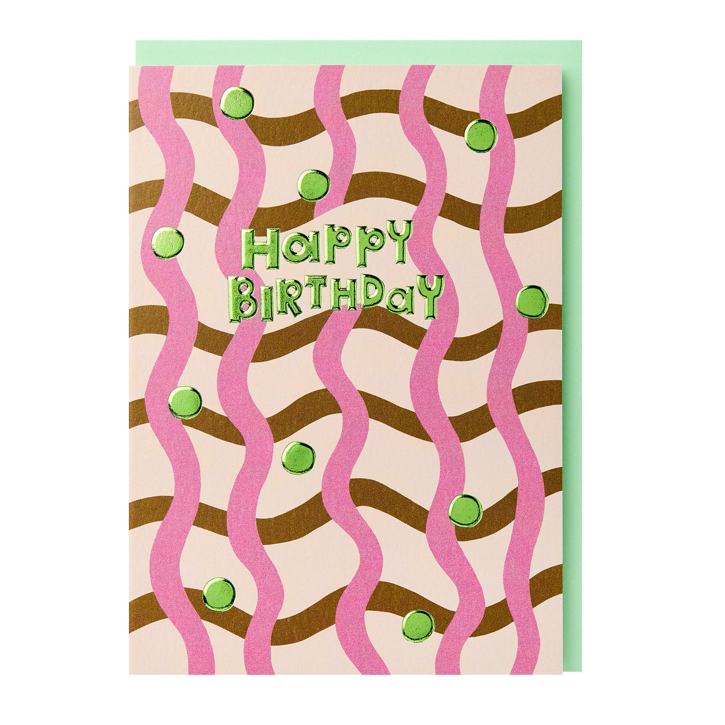 Happy Birthday - Brown & Pink Lines
