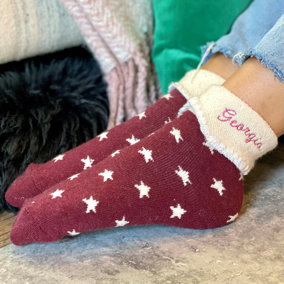 Star Wool Blend Socks