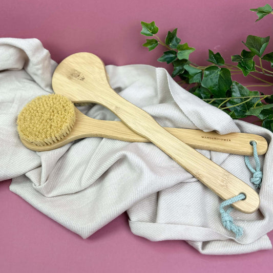 Long Body Scrub & Dry Bath Brush - Natural