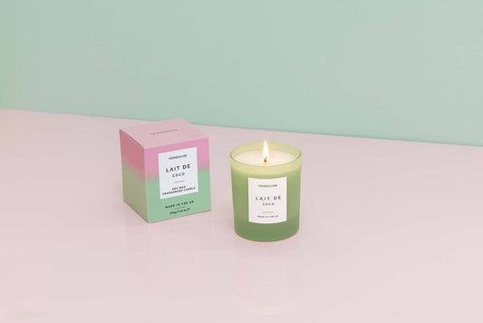 Lait De Deco - Soy Wax Scented Candle Tumbler (90 x 80mm) - Green Glass