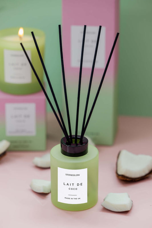 Lait De Coco - Scented Reed Diffuser 130ml - Green Glass