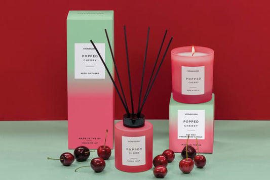 Popped Cherry - Scented Reed Diffuser 130ml - Red Glass