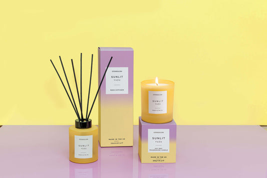 Sunlit Yuzu - Soy Wax Scented Candle Tumbler (90 x 80mm) - Yellow Glass