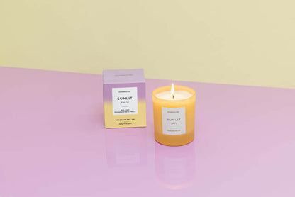 Sunlit Yuzu - Soy Wax Scented Candle Tumbler (90 x 80mm) - Yellow Glass