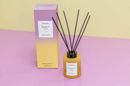 Sunlit Yuzu - Scented Reed Diffuser 130ml - Yellow Glass