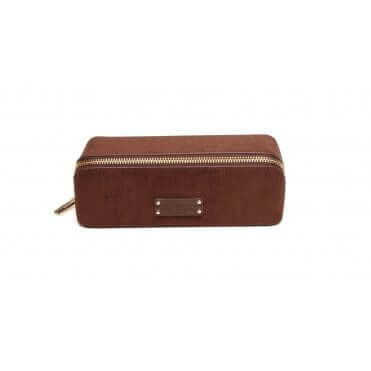 Chocolate Suede Kensington Small Train Case
