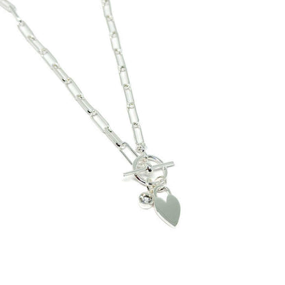 Arlo Heart 16" Silver Link Necklace