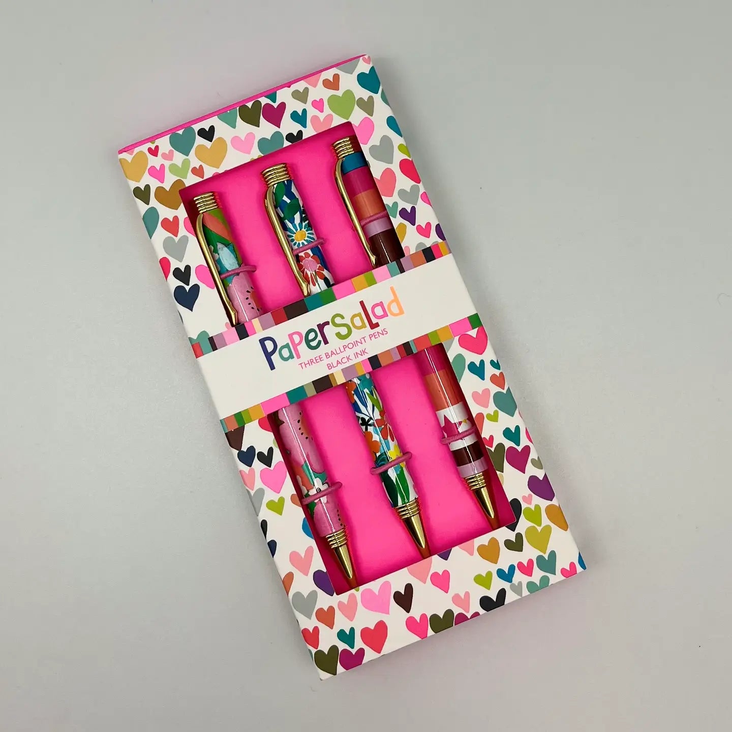 Set of 3 Ballpoint Pens - Bright Hearts Box